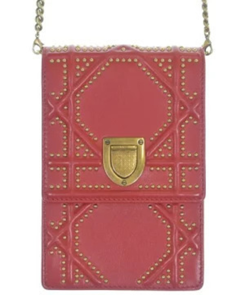 Christian Dior studded lambskin vertical Diorama crossbody bag red